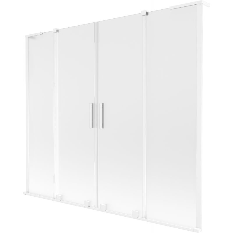 Mexen Velar L Duo paravent de baignoire coulissant 2 volets 200 x 150 cm, givre, blanc - 896-200-003-32-20