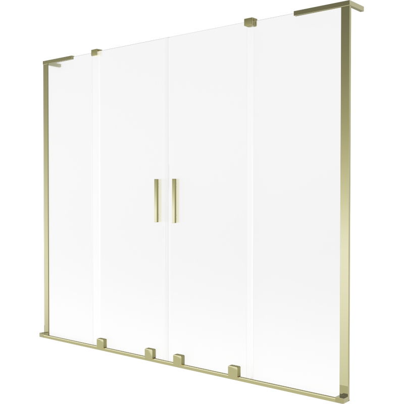 Panneau de baignoire Mexen Velar L Duo 2 volets coulissants 200 x 150 cm, givré, doré - 896-200-003-32-50