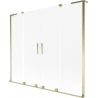 Mexen Velar L Duo paroi de baignoire 2 panneaux coulissants 200 x 150 cm, givré, doré - 896-200-003-32-50
