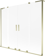 Mexen Velar L Duo paroi de baignoire 2 panneaux coulissants 200 x 150 cm, givré, doré - 896-200-003-32-50
