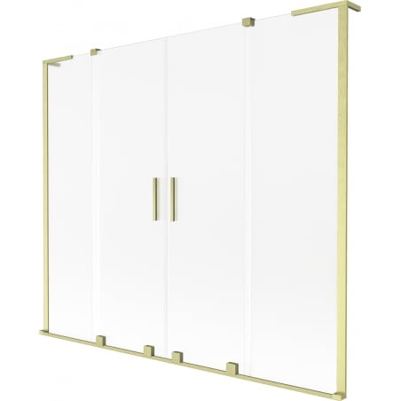 Mexen Velar L Duo pare-douche de baignoire à 2 volets coulissants 200 x 150 cm, dépoli, or brossé - 896-200-003-32-55