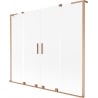 Mexen Velar L Duo paroi de baignoire à 2 volets coulissants 200 x 150 cm, givre, cuivre brossé - 896-200-003-32-65