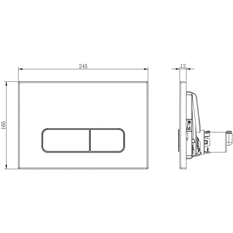 Mexen Fenix Air 02 bouton de chasse d'eau pneumatique, chrome mat - 6A0202