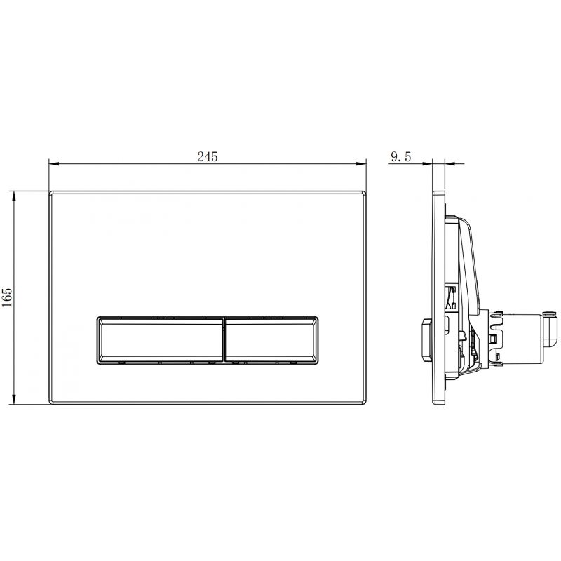 Mexen Fenix Air 09 bouton de chasse pneumatique, noir - 6A0903