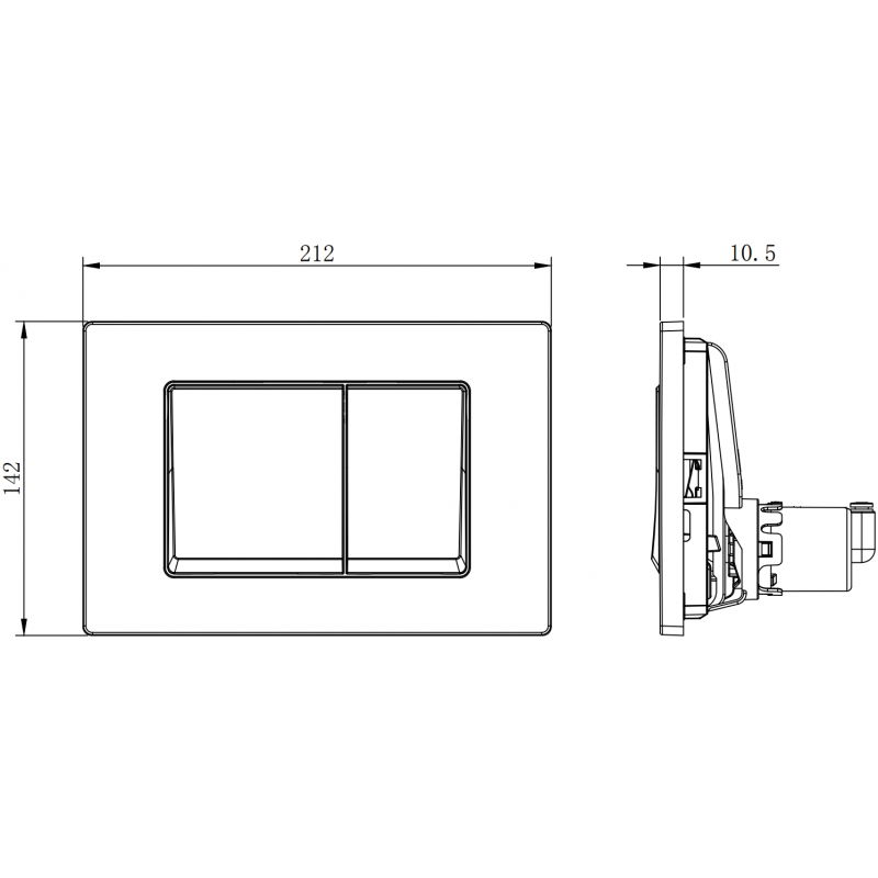 Mexen Fenix Air 10 XS bouton de chasse d'eau pneumatique, chrome mat - 6A1002