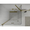 Mexen Lima cabine de douche pliante 100 x 100 cm, transparente, dorée - 856-100-100-50-00