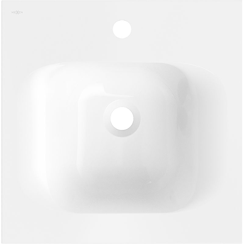 Mexen Vela lavabo encastré dans le plan 46 x 46,5 cm, blanc brillant - 25234500