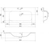 Mexen Vela lavabo encastré dans le plan de travail 91 x 46,5 cm, blanc mat - 25239001