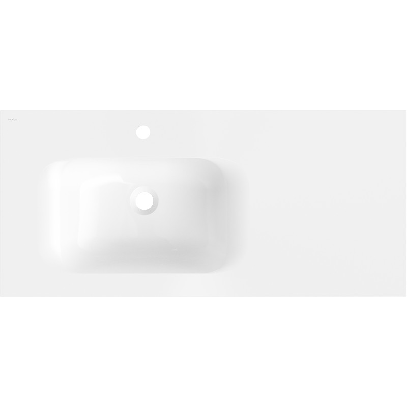 Mexen Vela lavabo encastré à gauche 101 x 46,5 cm, blanc brillant - 25231000L
