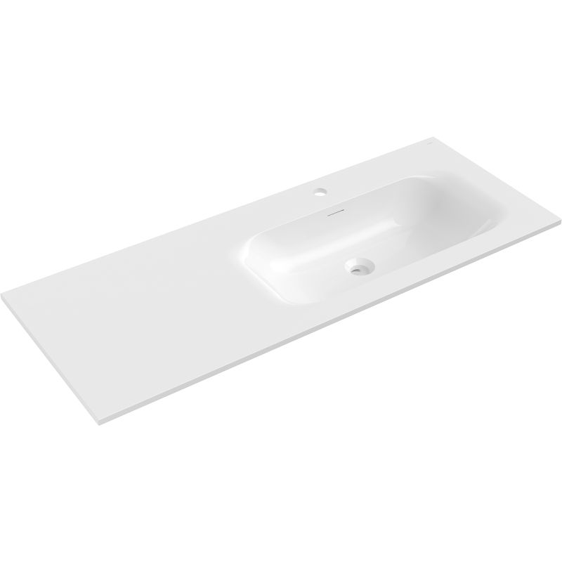Mexen Vela lavabo encastré côté droit 121 x 46,5 cm, blanc brillant - 25231200P
