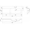 Mexen Vela lavabo encastré à droite 121 x 46,5 cm, blanc mat - 25231201P