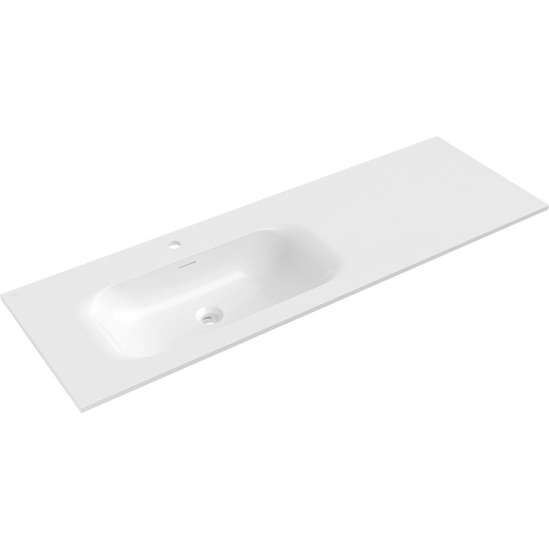 Mexen Vela lavabo encastré à gauche 141 x 46,5 cm, blanc brillant - 25231400L