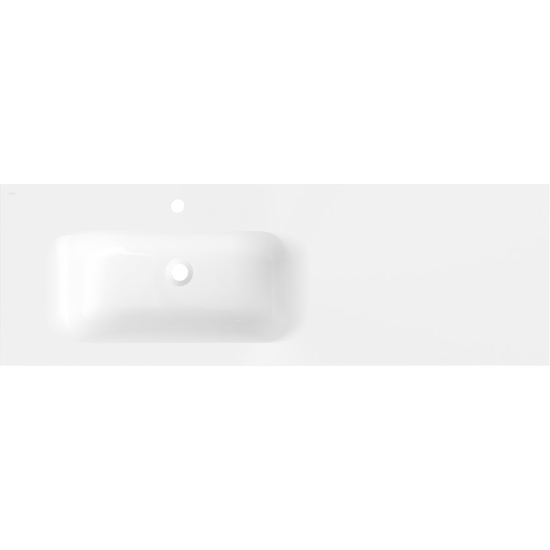 Mexen Vela lavabo encastré dans le plan gauche 141 x 46,5 cm, blanc brillant - 25231400L