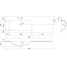 Mexen Vela lavabo encastré gauche 141 x 46,5 cm, blanc mat - 25231401L