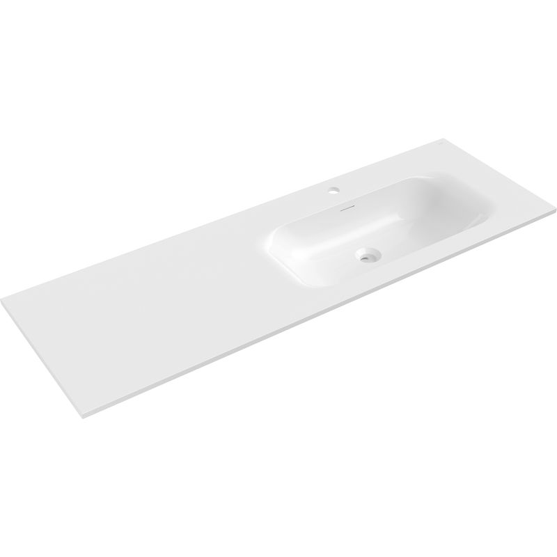 Mexen Vela lavabo encastré à droite 141 x 46,5 cm, blanc brillant - 25231400P