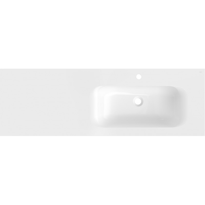 Mexen Vela lavabo encastré à droite 141 x 46,5 cm, blanc brillant - 25231400P