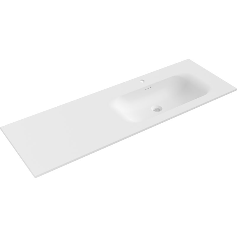 Mexen Vela lavabo encastré à droite 141 x 46,5 cm, blanc mat - 25231401P
