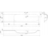 Mexen Vela lavabo encastré dans le plan droit 161 x 46,5 cm, blanc brillant - 25231600P