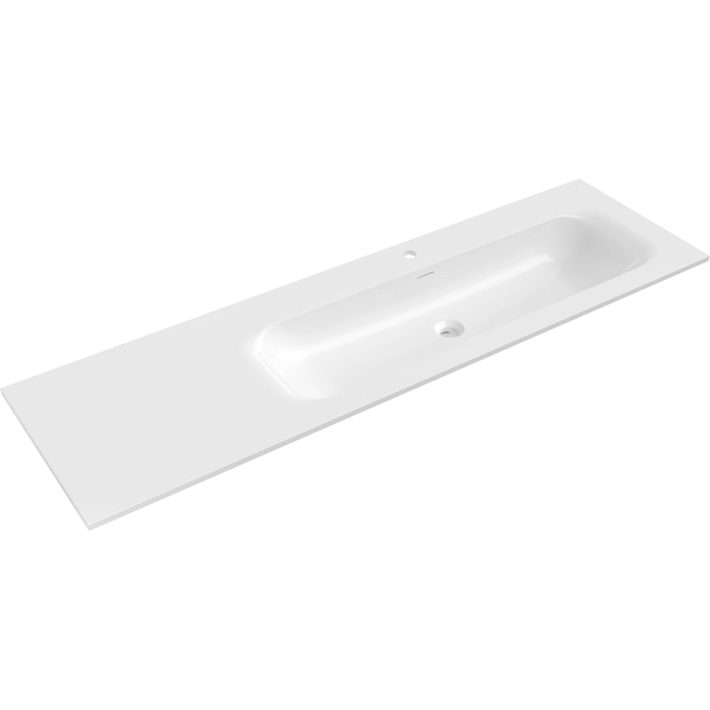 Mexen Vela lavabo encastré dans le plan droit 161 x 46,5 cm, blanc brillant - 25231600P