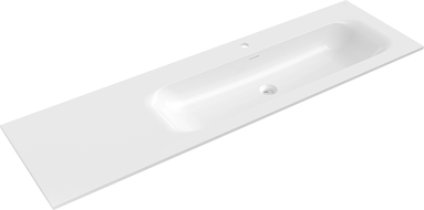 Mexen Vela lavabo encastré à droite 161 x 46,5 cm, blanc brillant - 25231600P