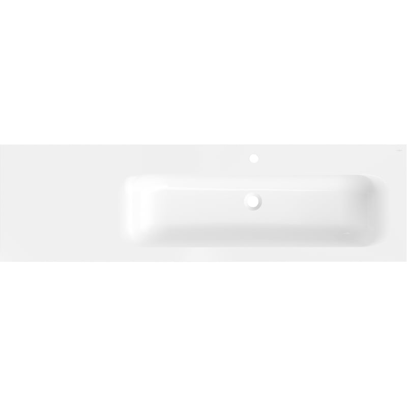Mexen Vela lavabo encastré dans le plan droit 161 x 46,5 cm, blanc brillant - 25231600P