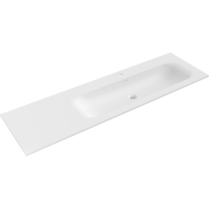 Mexen Vela lavabo encastré à droite 161 x 46,5 cm, blanc mat - 25231601P