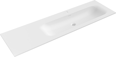 Mexen Vela lavabo encastré à droite 161 x 46,5 cm, blanc mat - 25231601P