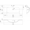 Mexen Vela lavabo encastré dans le plan de travail 101 x 46,5 cm, noir mat - 25231071
