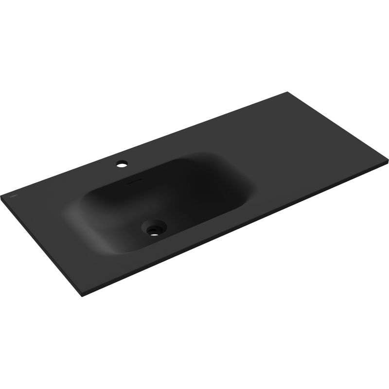 Mexen Vela lavabo encastré gauche 101 x 46,5 cm, noir mat - 25231071L