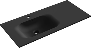 Mexen Vela lavabo encastré à gauche 101 x 46,5 cm, noir mat - 25231071L