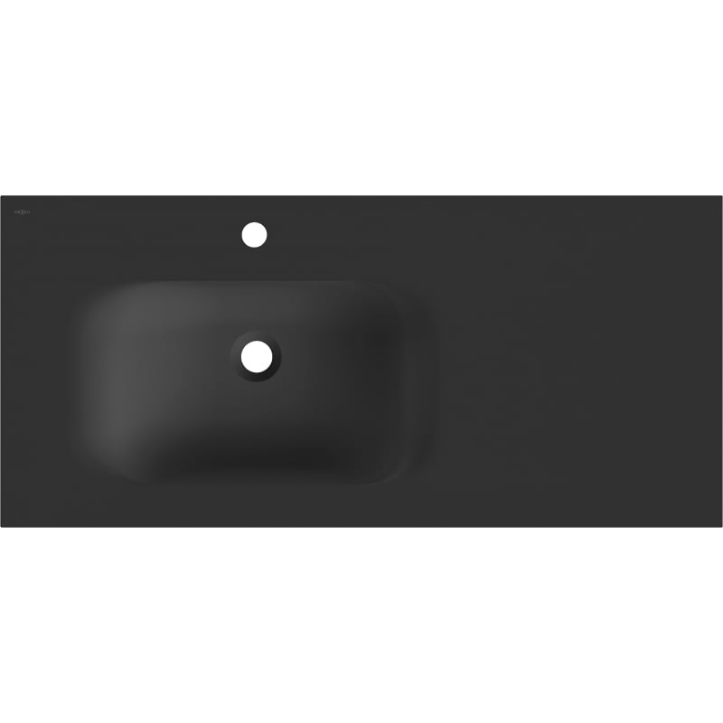 Mexen Vela lavabo encastré à gauche 101 x 46,5 cm, noir mat - 25231071L
