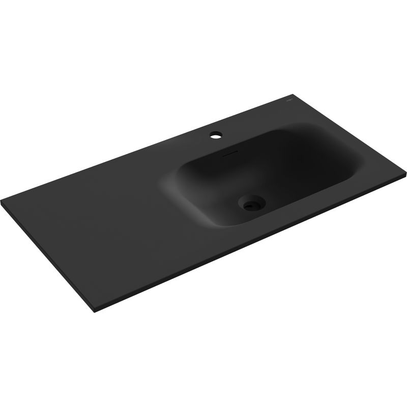 Mexen Vela lavabo encastré à droite 101 x 46,5 cm, noir mat - 25231071P