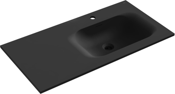 Mexen Vela lavabo encastré dans le plan droit 101 x 46,5 cm, noir mat - 25231071P
