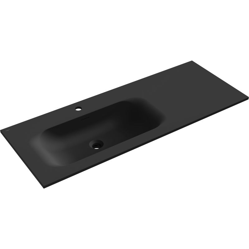Mexen Vela lavabo encastré gauche 121 x 46,5 cm, noir mat - 25231271L