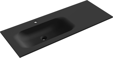 Mexen Vela lavabo encastré à gauche 121 x 46,5 cm, noir mat - 25231271L
