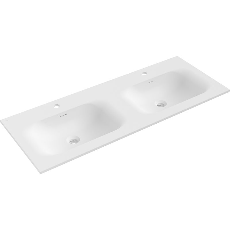 Mexen Vela lavabo encastré double 121 x 46,5 cm, blanc mat - 25231201D
