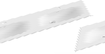 Mexen Vela lavabo encastré double 121 x 46,5 cm, blanc mat - 25231201D