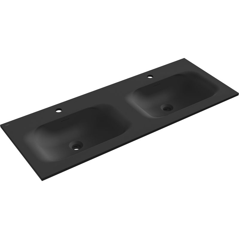 Mexen Vela lavabo encastré double 121 x 46,5 cm, noir mat - 25231271D