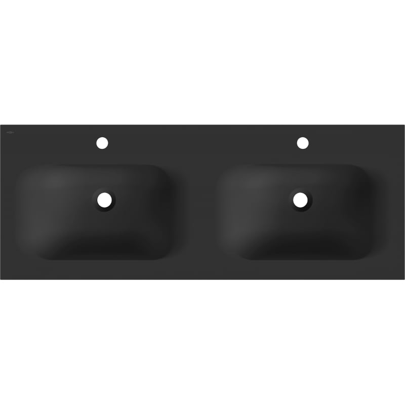 Mexen Vela lavabo encastré double 121 x 46,5 cm, noir mat - 25231271D