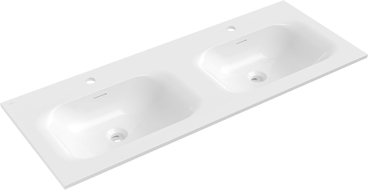 Mexen Vela lavabo encastré double 121 x 46,5 cm, blanc brillant - 25231200D