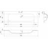 Mexen Vela lavabo encastré dans le plan 141 x 46,5 cm, blanc brillant - 25231400