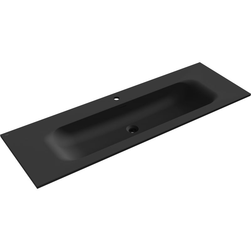 Mexen Vela lavabo encastré 141 x 46,5 cm, noir mat - 25231471