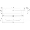 Mexen Vela lavabo encastré dans le plan 141 x 46,5 cm, noir mat - 25231471