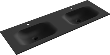 Mexen Vela lavabo intégré double 141 x 46,5 cm, noir mat - 25231471D