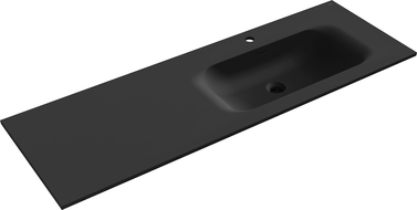 Mexen Vela lavabo encastré à droite 141 x 46,5 cm, noir mat - 25231471P