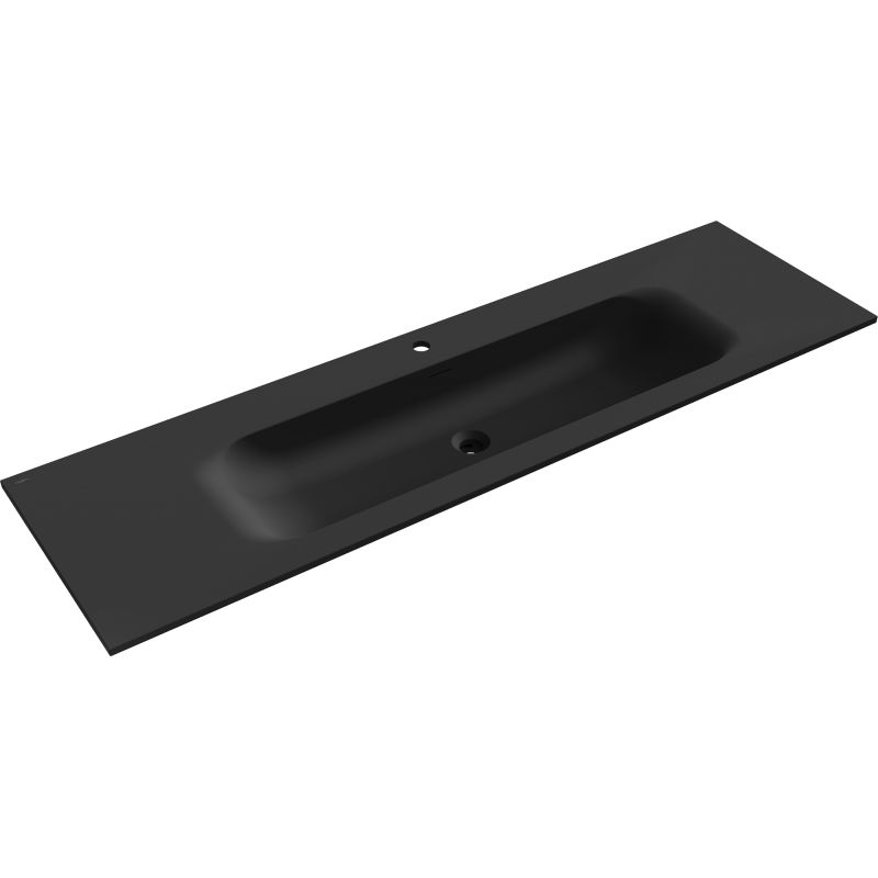 Mexen Vela lavabo encastré 161 x 46,5 cm, noir mat - 25231671