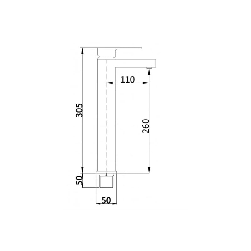 Mexen Cube robinet de lavabo haut, noir - 72910-70