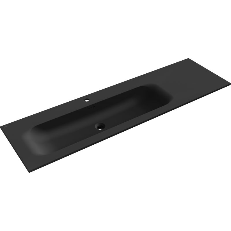 Mexen Vela lavabo encastré gauche 161 x 46,5 cm, noir mat - 25231671L