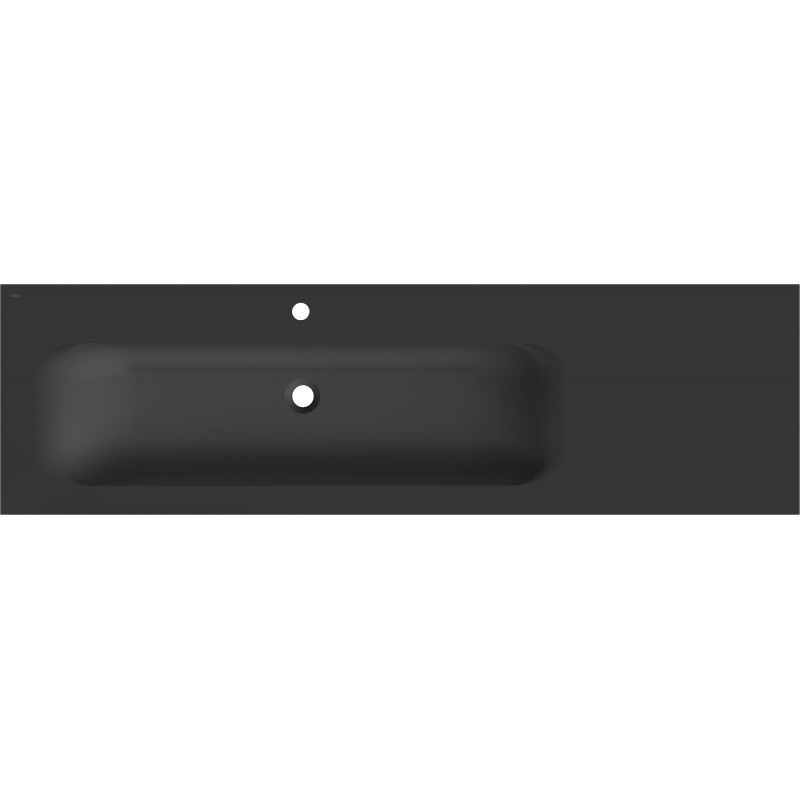 Mexen Vela lavabo encastré à gauche 161 x 46,5 cm, noir mat - 25231671L