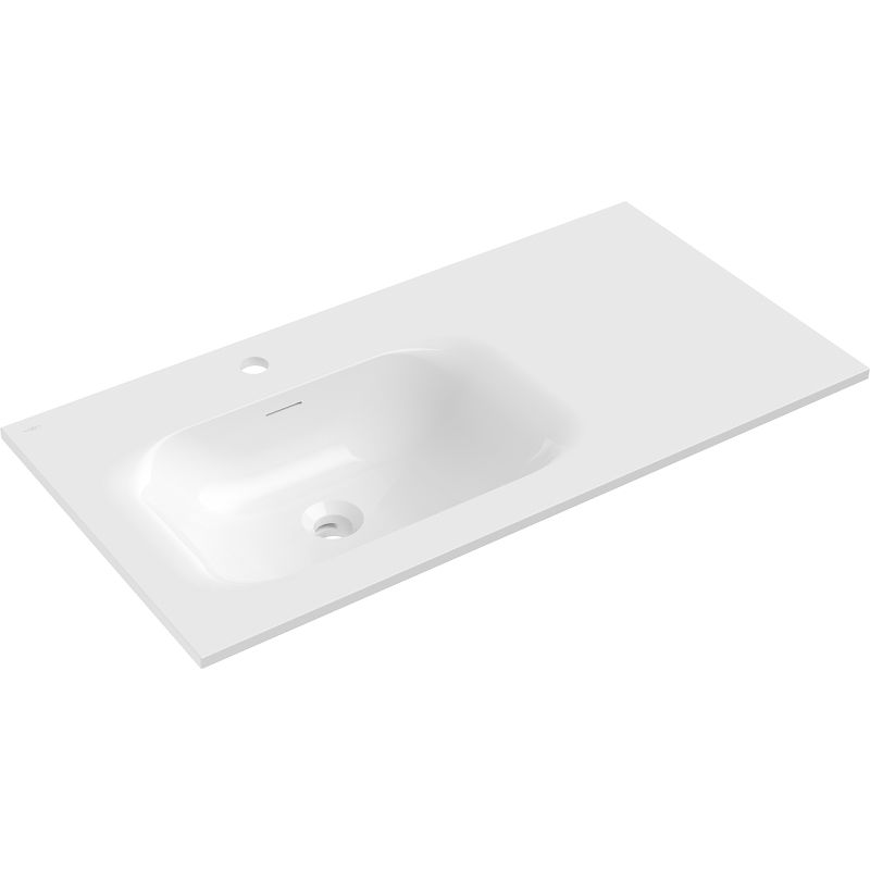 Mexen Vela lavabo encastré à gauche 91 x 46,5 cm, blanc brillant - 25239000L